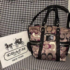 Coach poppy limited edition, retired purple art C logo signature bag